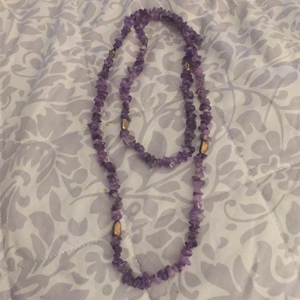 Purple stone necklace/bracelet